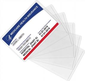 img 4 attached to 20 упаковок из прозрачного ПВХ, мягких, водостойких, защитных чехлов для карт Medicare для новых карт Medicare, кредитных карт, карт социального обеспечения и визитных карточек - Sooez Medicare Card Holder Protector