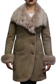 img 2 attached to Women'S Genuine Leather Coat - Spanish Merino Lamb Real Toscana Sheepskin By BRANDSLOCK