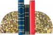 heavy natural stone pebble bookends for decorative shelves - keep books neatly in place logo