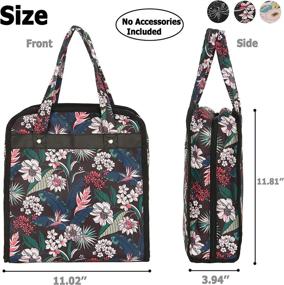 img 3 attached to Sewing Accessories Storage Bag - Craft Tools And Accessories Organizer For Knitting, Roomy Carrying Bag With Flower Black Background Design
