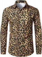 wild style for a night out: lucmatton men's leopard print button down shirt logo