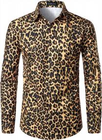 img 4 attached to Wild Style For A Night Out: LucMatton Men'S Leopard Print Button Down Shirt