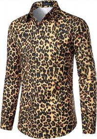 img 3 attached to Wild Style For A Night Out: LucMatton Men'S Leopard Print Button Down Shirt