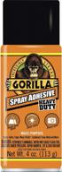 gorilla heavy duty multipurpose spray adhesive - clear, 4 oz repositionable (1 pack) logo