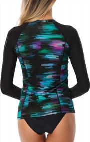 img 3 attached to AXESEA Women'S Printed Rash Guard Swim Shirt With Long Sleeves And UV Sun Protection For Bathing Suits