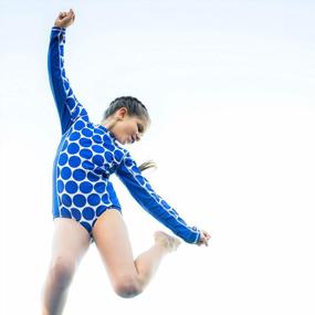 img 3 attached to Girls' Long Sleeve One-Piece Swimsuit With UPF 50+ Sun Protection And Multiple Color Options By SwimZip