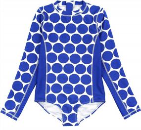 img 4 attached to Girls' Long Sleeve One-Piece Swimsuit With UPF 50+ Sun Protection And Multiple Color Options By SwimZip