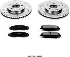 img 2 attached to 🚗 Enhanced Performance Brake Kit: Power Stop K1382 Front Z23 Carbon Fiber Brake Pads with Drilled & Slotted Brake Rotors