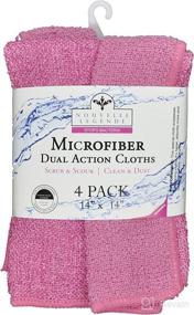 img 4 attached to 🧼 Nouvelle Legende Microfiber Dish Cloths: Ultimate Kitchen Cleaning Rags with Scrubbing Mesh, Pink 4-Pack, 14 x 14 Inches, 315 GSM