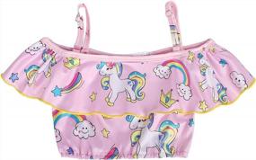 img 1 attached to Girls Unicorn Swimsuits - Adorable Toddler Bathing Suit With Swim Skirts For Beachwear, Pool Parties, And Cover-Ups - Sizes 2-8 Years, By AmzBarley