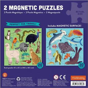 img 3 attached to Magnetic Jigsaw Puzzle For Kids: Mudpuppy Land & Sea Animals - 2 Puzzles With 20 Pieces Each, 6.5” X 6.5”, On-The-Go Magnetic Packaging For Easy Travel - Ideal For Kids 4+, Multicolor