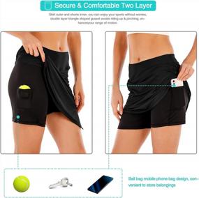 img 2 attached to Женские теннисные шорты FEIXIANG с карманами, длинные спортивные юбки длиной до колена, скромная повседневная юбка для гольфа