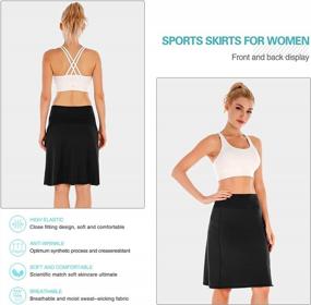 img 3 attached to Женские теннисные шорты FEIXIANG с карманами, длинные спортивные юбки длиной до колена, скромная повседневная юбка для гольфа