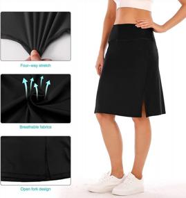 img 1 attached to Женские теннисные шорты FEIXIANG с карманами, длинные спортивные юбки длиной до колена, скромная повседневная юбка для гольфа