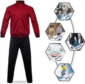 img 2 attached to Athletic Tracksuit Jogging Stand Up Sweatsuit Men's Clothing for Active