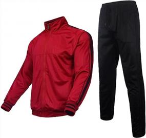 img 4 attached to Athletic Tracksuit Jogging Stand Up Sweatsuit Men's Clothing for Active