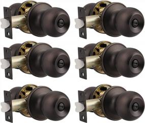 img 4 attached to Probrico Ball Privacy Door Knobs Bed And Bath Keyless Handles Locksets, Oil Rubbed Bronze Finish, 6 Pack