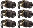 probrico ball privacy door knobs bed and bath keyless handles locksets, oil rubbed bronze finish, 6 pack logo