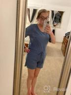 img 1 attached to Waffle Knit Short Sleeve Women'S Pajamas Set With Pockets - Comfy Loungewear For Sleep And Relaxation review by Marisa Lynn