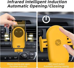 img 2 attached to Convenient and Fast Wireless Car Charger 🚗 Phone Holder for iPhone13/12 and Samsung S22+/21/20 - Yellow