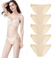 5-pack women's cotton bikini panties full back coverage underwear soft comfort fit. logo