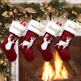 img 1 attached to 20-Inch Personalized Christmas Stocking: Custom Embroidered Name, Rustic Farmhouse Design, Hanging Ornament For Family Decorations And 2022 Xmas Gift - 1 Pack