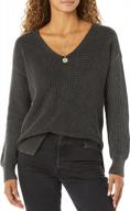 👚 stylish and cozy: goodthreads women's mineral wash ribbed boyfriend v-neck sweater logo