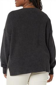 img 1 attached to 👚 Stylish and Cozy: Goodthreads Women's Mineral Wash Ribbed Boyfriend V-Neck Sweater