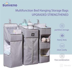 img 3 attached to 👶 SUNVENO 3-in-1 Detachable Changing Table Diaper Organizer, Grey - Crib Hanging Diaper Organizer for Efficient Baby Essentials Storage