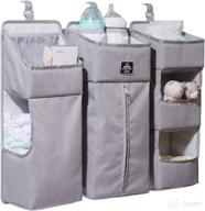 👶 sunveno 3-in-1 detachable changing table diaper organizer, grey - crib hanging diaper organizer for efficient baby essentials storage логотип