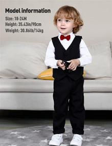 img 2 attached to 👔 Stylish and Sophisticated: Toddler Wedding Gentleman Outfit Boys' Clothing in Suits & Sport Coats