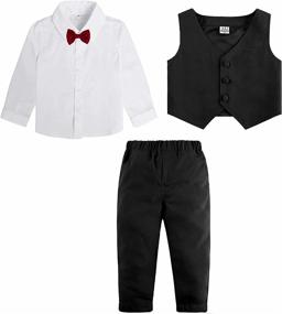 img 3 attached to 👔 Stylish and Sophisticated: Toddler Wedding Gentleman Outfit Boys' Clothing in Suits & Sport Coats