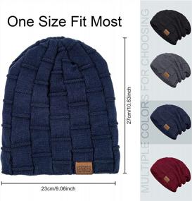 img 3 attached to Men'S And Women'S Fleece-Lined Slouchy Beanie Knit Winter Hat - Thick Baggy Long Oversized Skull Cap For Warmth