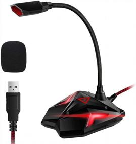 img 4 attached to 🎙️ Enhance Your Recording and Streaming Experience with the EIVOTOR USB Computer Microphone: Plug & Play, Mute Button, LED Indicator, 360 Gooseneck Design for Laptop Mac - Perfect for YouTube, Gaming, Podcasting!