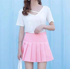 img 3 attached to 🎾 Pleated Skater Tennis Uniforms for Girls - Waist-Enhancing Clothing and Skirts/Skorts