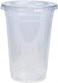 img 3 attached to [Bulk Pack - 100 Sets] 20 🥤 oz. Disposable Plastic Cups with Secure Flat Lids