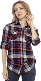 img 2 attached to Match Women'S Long Sleeve Flannel Plaid Shirt