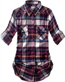 img 4 attached to Match Women'S Long Sleeve Flannel Plaid Shirt