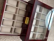 img 1 attached to Organize Your Watch Collection With A 20-Slot Cherry Wood Watch Box review by Albert Tucker
