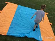 img 1 attached to Extra Large 10' X 9' ZonLi Beach Blanket: Sandproof, Waterproof & Quick Drying For 5-10 Adults - Includes 6 Stakes & 4 Pockets! review by Kyle Merriman