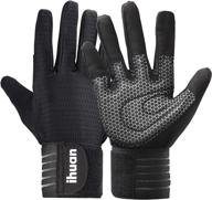 ihuan workout gloves for men full-finger: перчатки для тяжелой атлетики для мужчин, перчатки для тренажерного зала полные перчатки для тяжелой атлетики, становой тяги логотип