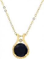 женский кулон halo из настоящего бриллианта и черного оникса (3,00 ctw) из желтого золота 14 карат на стерлинговом серебре, 18-дюймовая цепочка с пружинной застежкой логотип