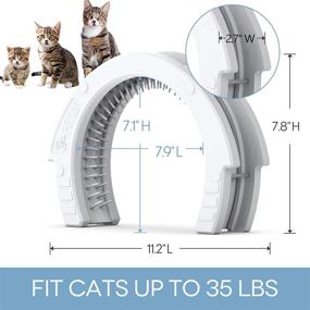 img 2 attached to Large Interior Cat Door with Removable Grooming Brush for Adult Cats up to 35 lbs - Easy Install, Detailed Instructions & Screws Caps Included