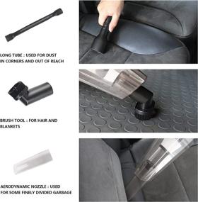 img 1 attached to NDDI POWER Portable Car Vacuum Cleaner with 8000Pa Suction and LED Light: 🚗 Ideal Solution for Car Interior Cleaning, Wet or Dry - For Men and Women!