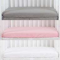 soft and safe casaja microfiber porta mini crib sheets - 3 pack play yard playpen sheets set for comfy napping surface for baby, silky soft breathable fabric in gray pink and white - 24"x38"x5 logo