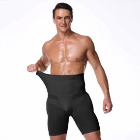 img 3 attached to Men'S High Waisted Padded Boxer Briefs Tummy Control Shorts Butt Lifter Shapewear Abdomen Enhancer Underwear