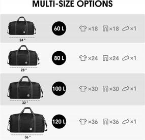 img 3 attached to Foldable Duffle Bag 24" 28" 32" 36" 60L 80L 100L 120L For Travel Gym Sports Lightweight Luggage Duffel By WANDF
