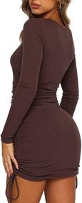 img 1 attached to MiiVoo Womens Ruched Drawstring Bodycon Women's Clothing ~ Dresses