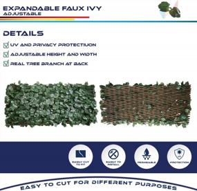 img 2 attached to Expandable Faux Ivy Privacy Screen With Single-Sided Leaves By Windscreen4Less