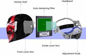 img 3 attached to Solar-Powered Auto Darkening Professional Welding Helmet W/Wide Lens & Adjustable Shade - DEKOPRO